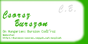 csorsz burszon business card